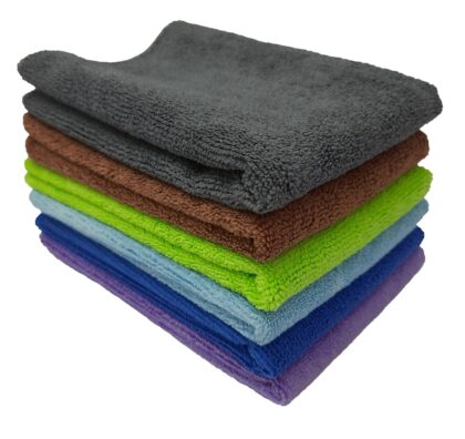 six microfiber cloths of multicolor size 40 cm x 40 cm