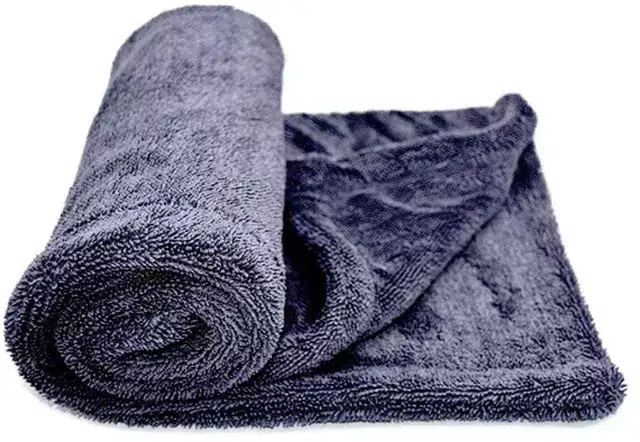 1200 gsm microfiber drying towel twisted loop gray