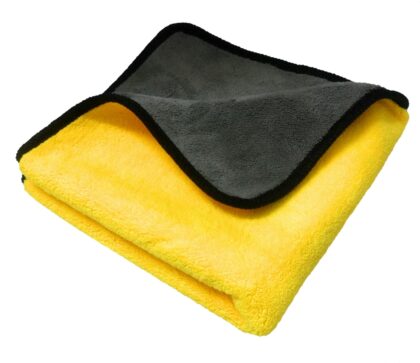 microfiber car cloth 800 gsm dual sided dual colour yellow and gray