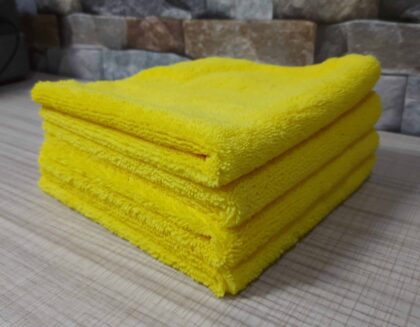 high loop yellow colour four pcs microfiber clothes