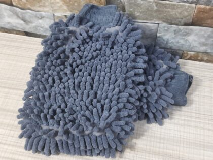 main product image of Prathak double sided chenille car wash mitt glove of gray colour 2 pcs